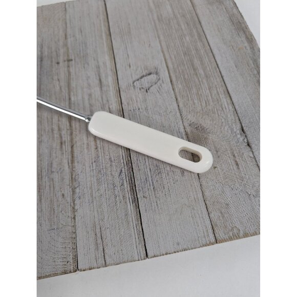 Vintage Chrome Spatula Slotted White Handle 11 3/4" - Picture 6 of 6